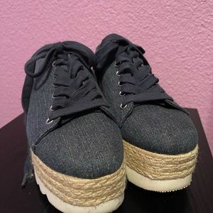 Steve Madden denim platforms, like new, size 7.5